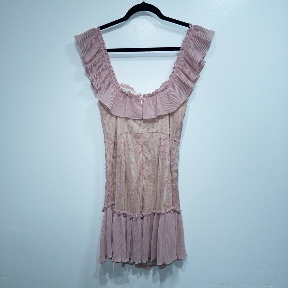 Native Daughters American Threads Pink Verona Lace Mini Dress Size Medium - Picture 6 of 8